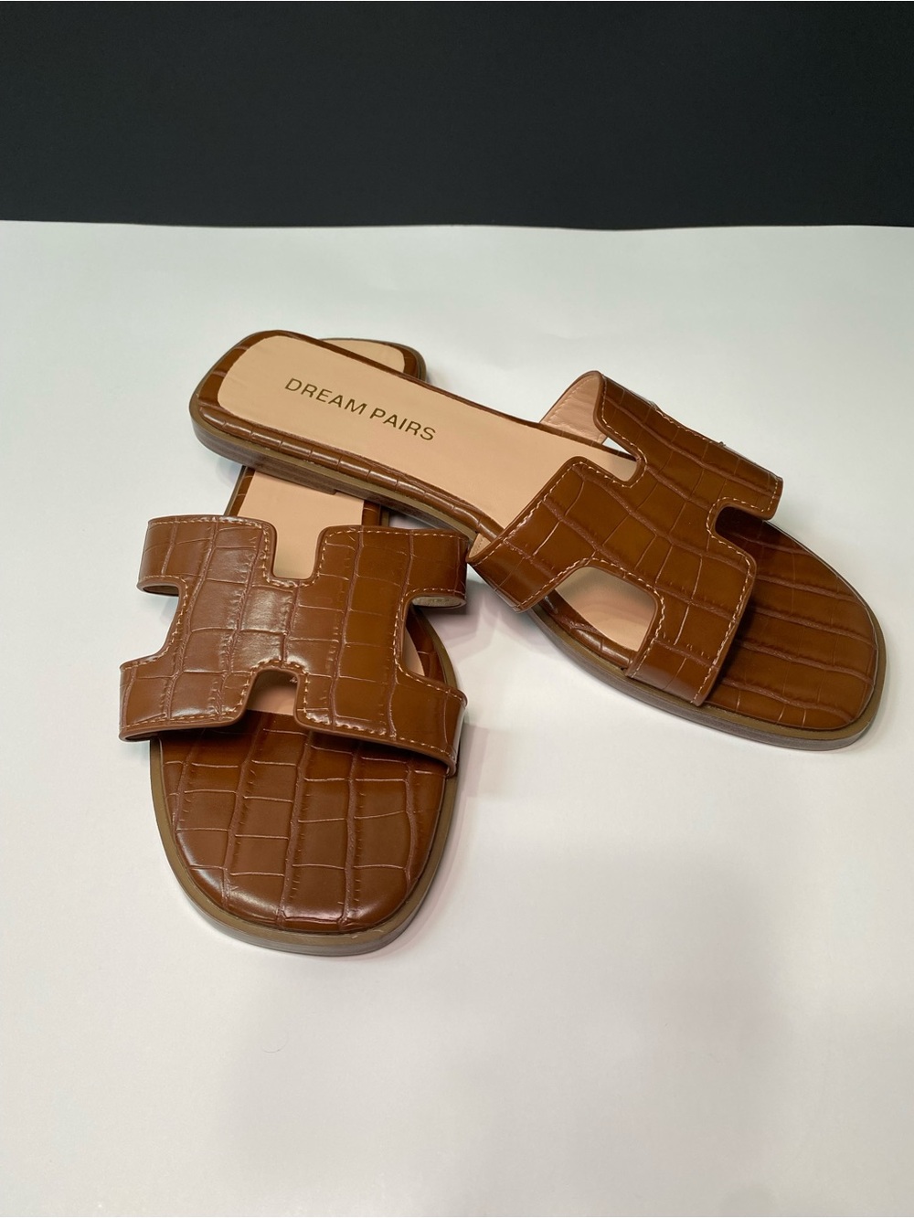 Dream Pairs Brown Slide Sandals
